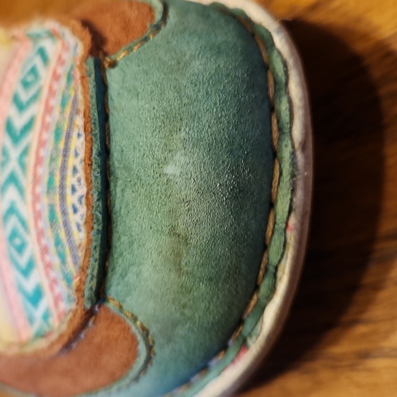 Justin Easy Rider Teal Leather Boaties Driving Shoes Size 11M - Picture 7 of 8